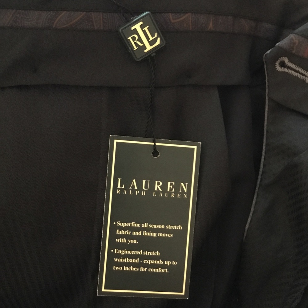 NWT Lauren Ralph Lauren Men's 100% Wool Dress Pants - Charcoal